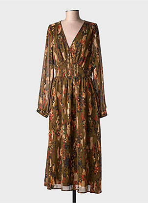 Robe longue manches longues manches longues vert LPB LES PETITES BOMBES  femme