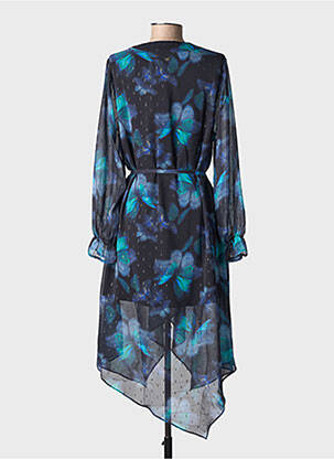 Robe mi-longue coupe fluide manches longues bleu LPB LES PETITES BOMBES  femme