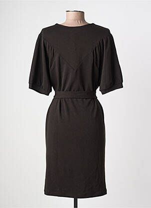 Robe mi-longue manches courtes manches courtes noir GARCIA femme