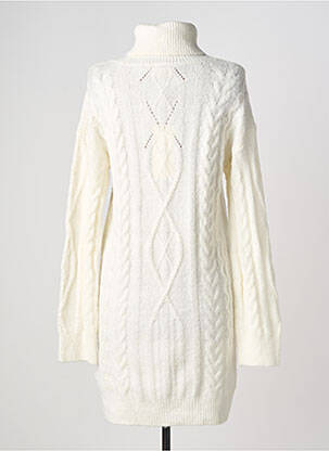 Robe pull coupe droite manches longues blanc CREAM femme