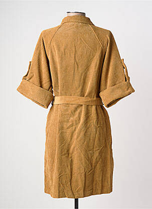 Robe mi-longue manches courtes manches courtes marron MOLLY BRACKEN femme