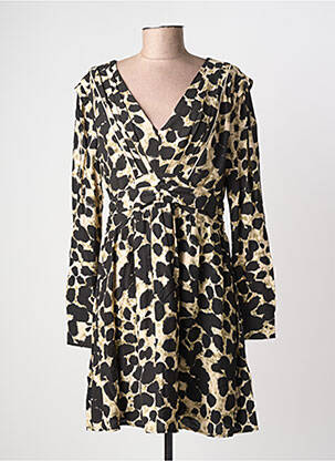 Robe courte fermeture zippée au dos manches longues noir MOLLY BRACKEN femme