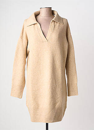 Robe pull coupe droite manches longues beige LPB LES PETITES BOMBES  femme