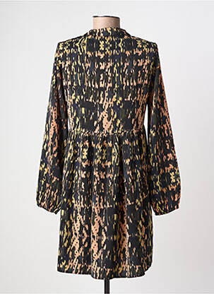 Robe mi-longue imprimé fantaisie manches longues noir MOLLY BRACKEN femme