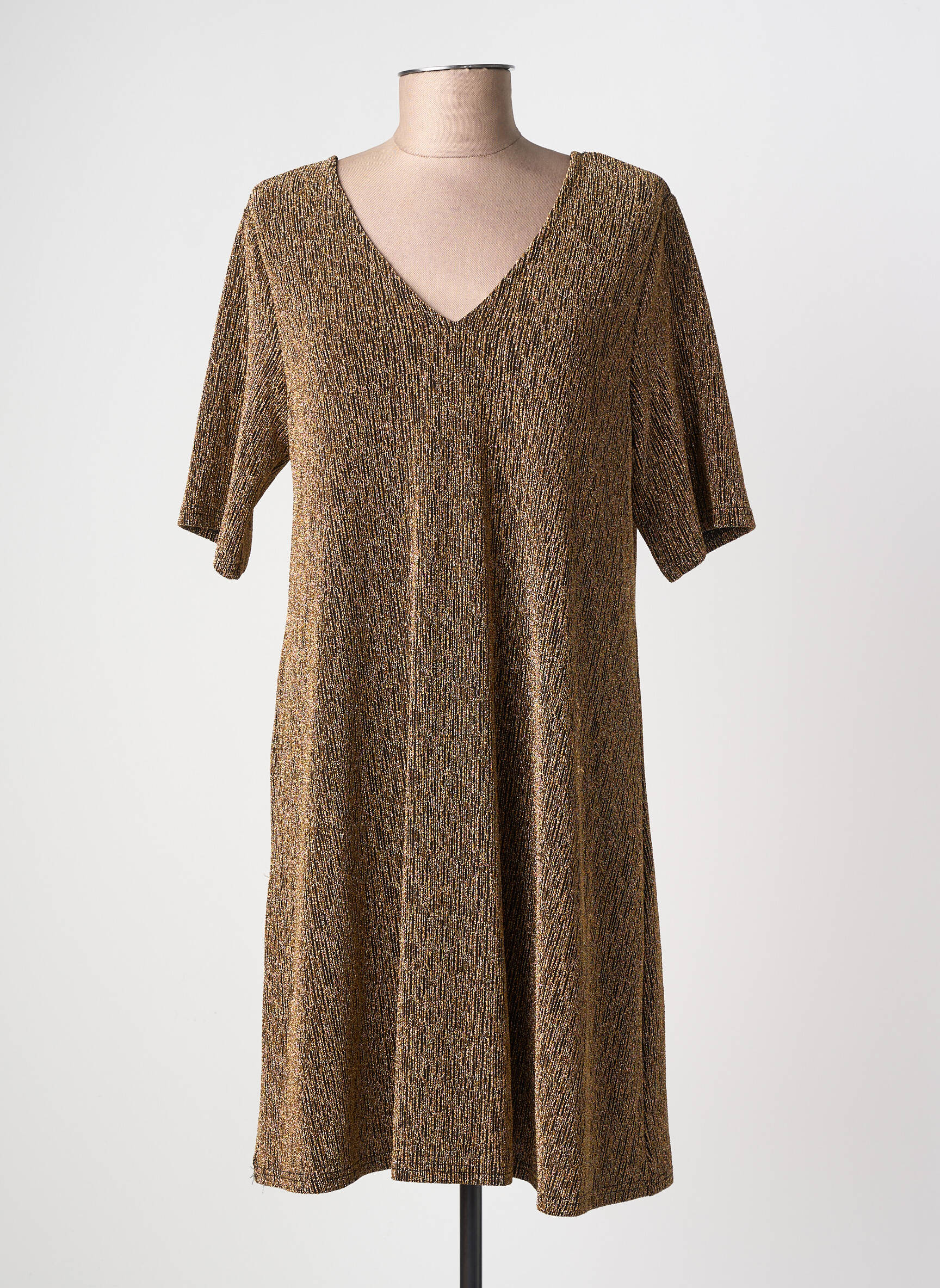 Robe mi-longue manches courtes manches courtes or MOLLY BRACKEN femme