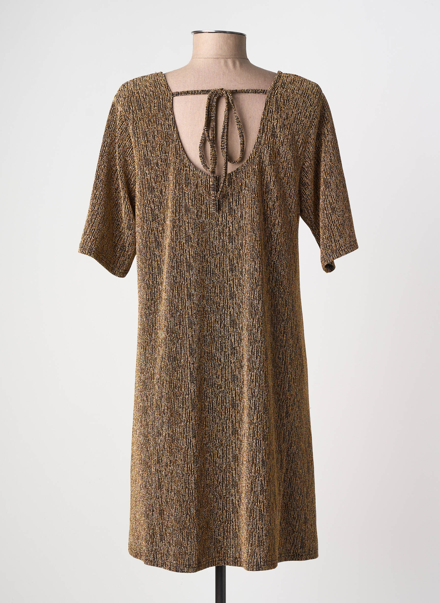 Robe mi-longue manches courtes manches courtes or MOLLY BRACKEN femme
