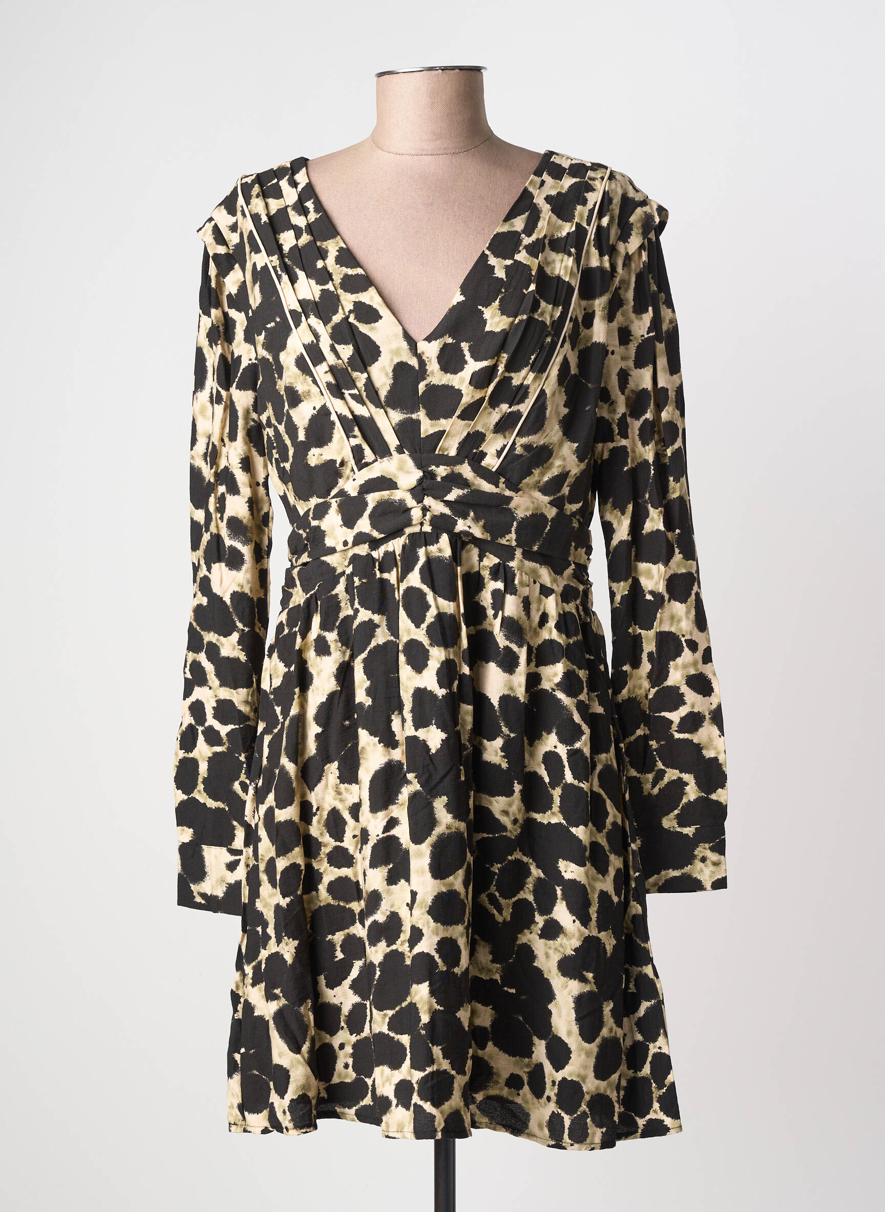 Robe courte fermeture zippée au dos manches longues noir MOLLY BRACKEN femme