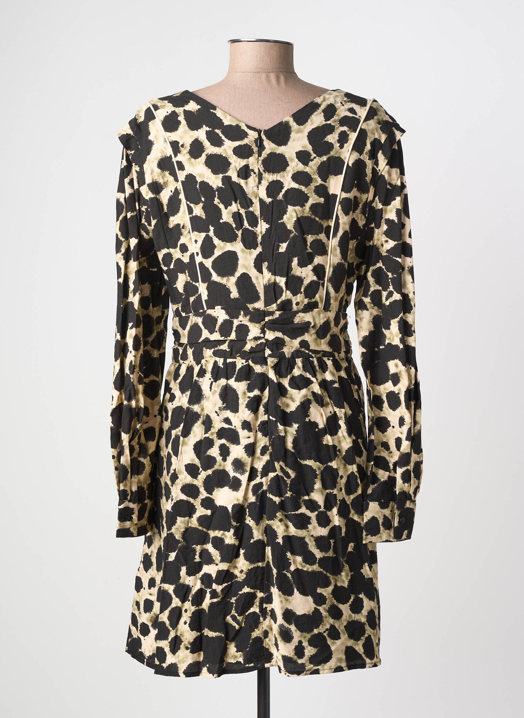 Robe courte fermeture zippée au dos manches longues noir MOLLY BRACKEN femme