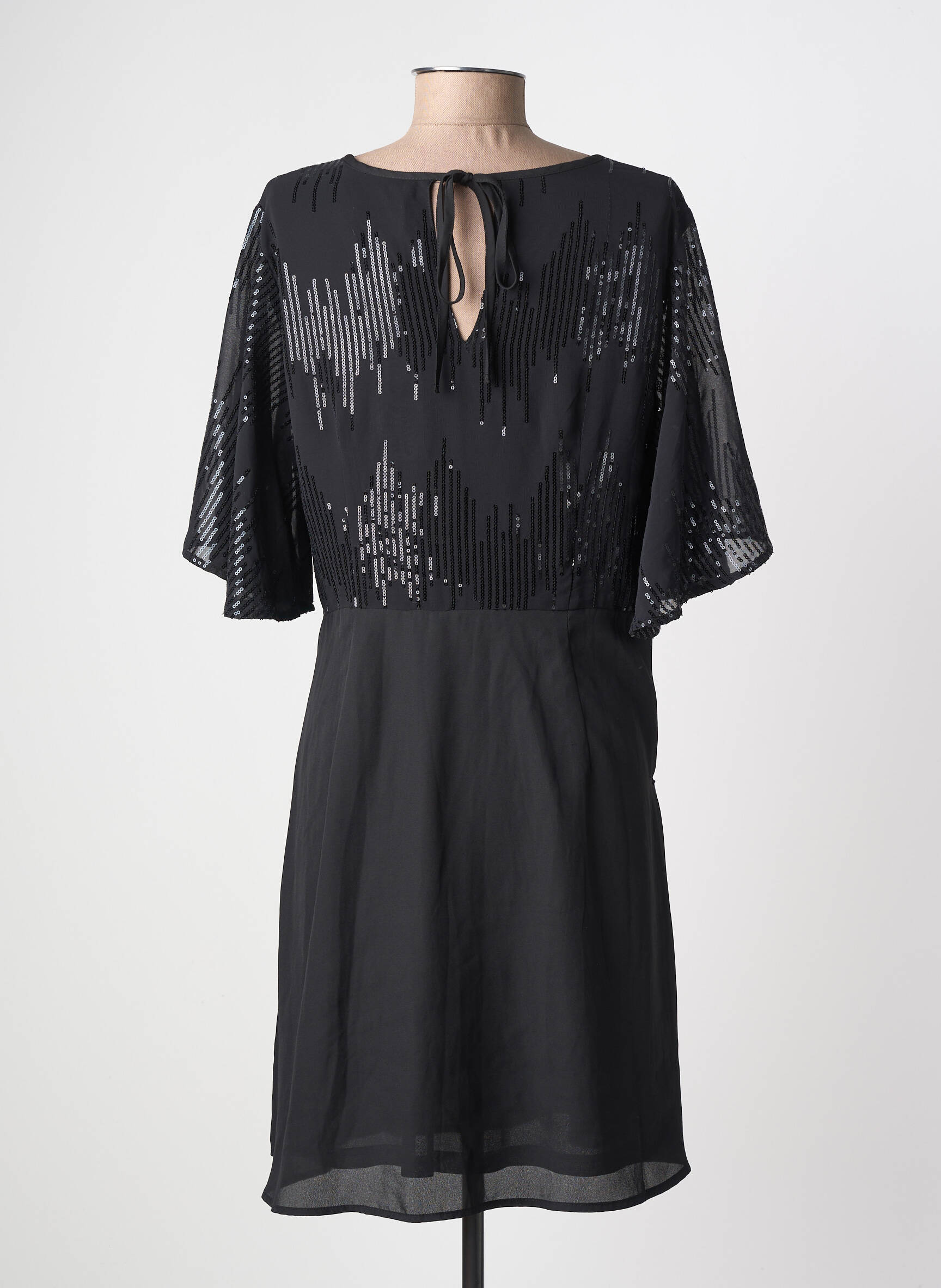 Robe courte manches longues manches longues noir MOLLY BRACKEN femme