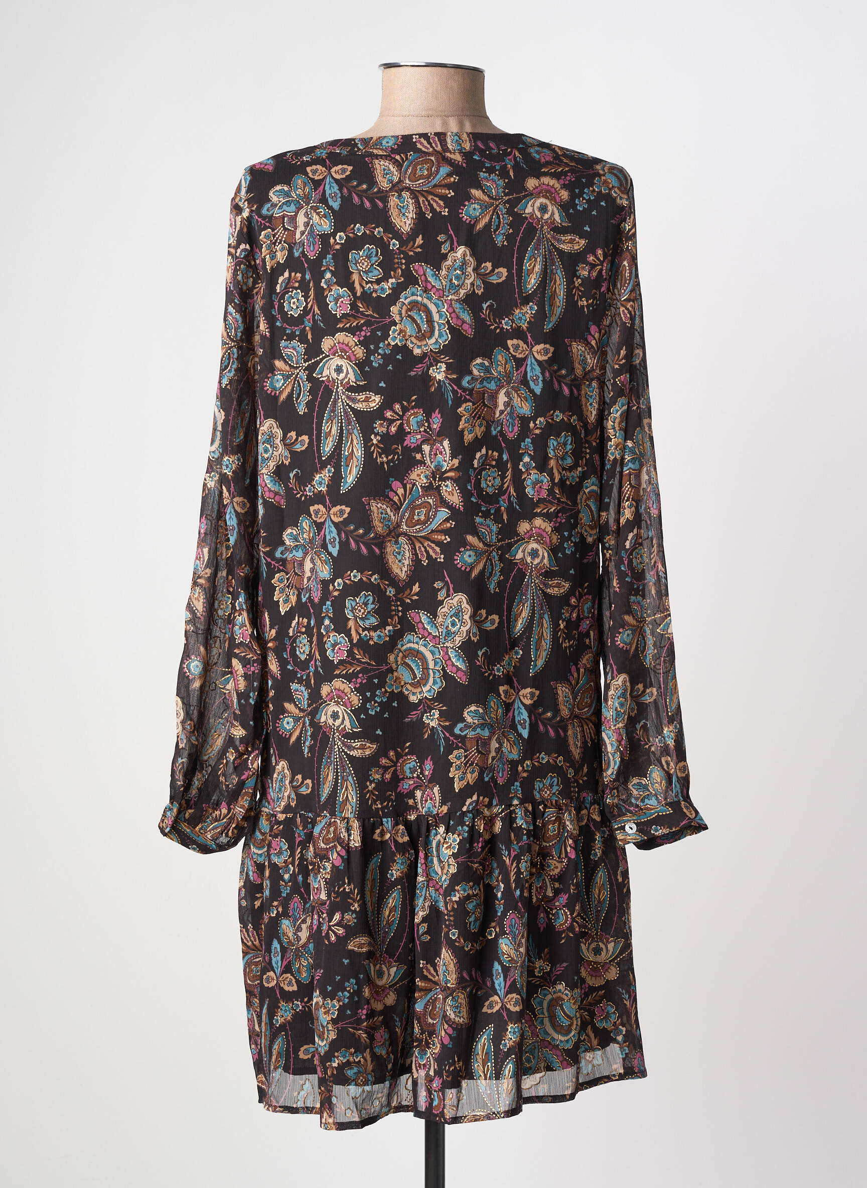 Robe courte manches longues manches longues noir MOLLY BRACKEN femme