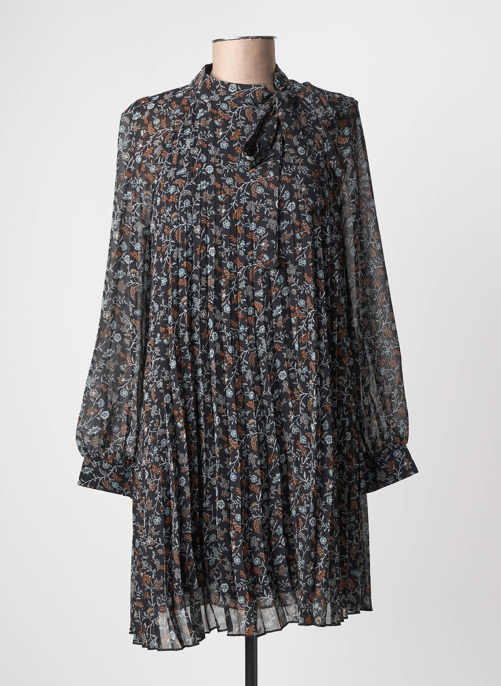 Robe courte manches longues manches longues noir MOLLY BRACKEN femme