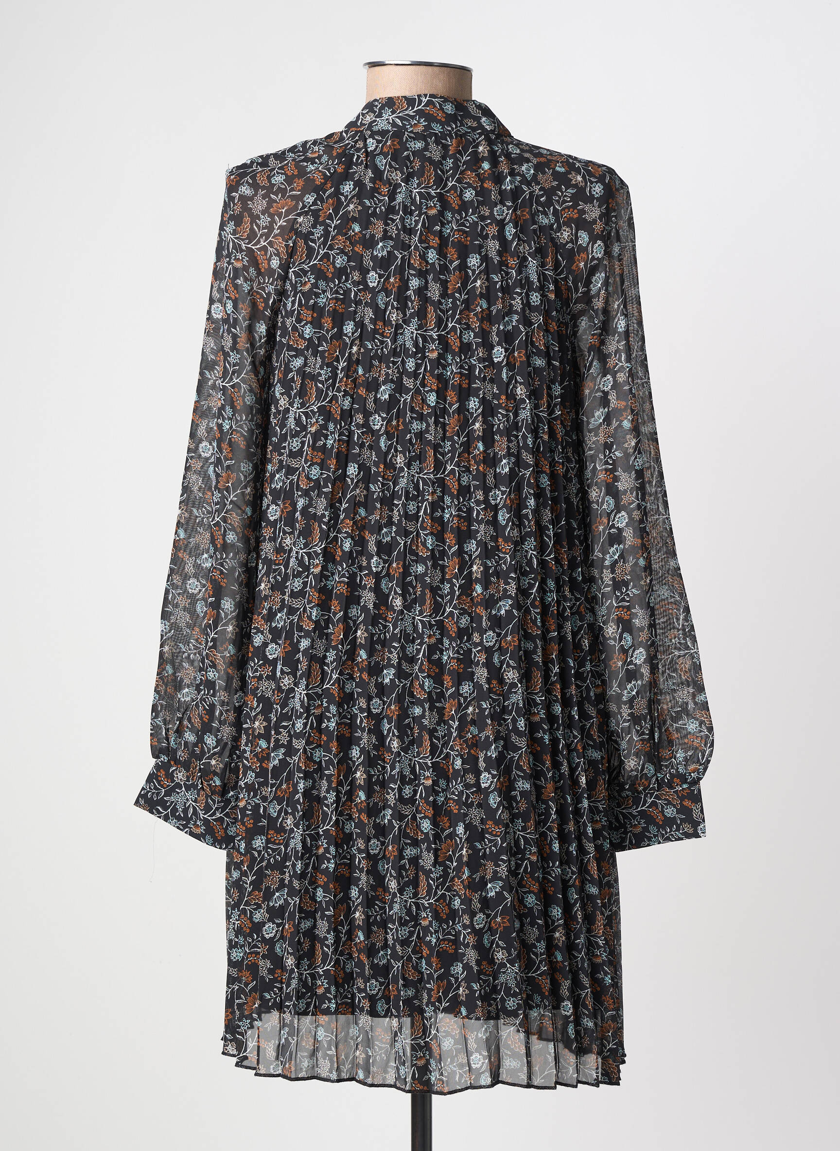 Robe courte manches longues manches longues noir MOLLY BRACKEN femme