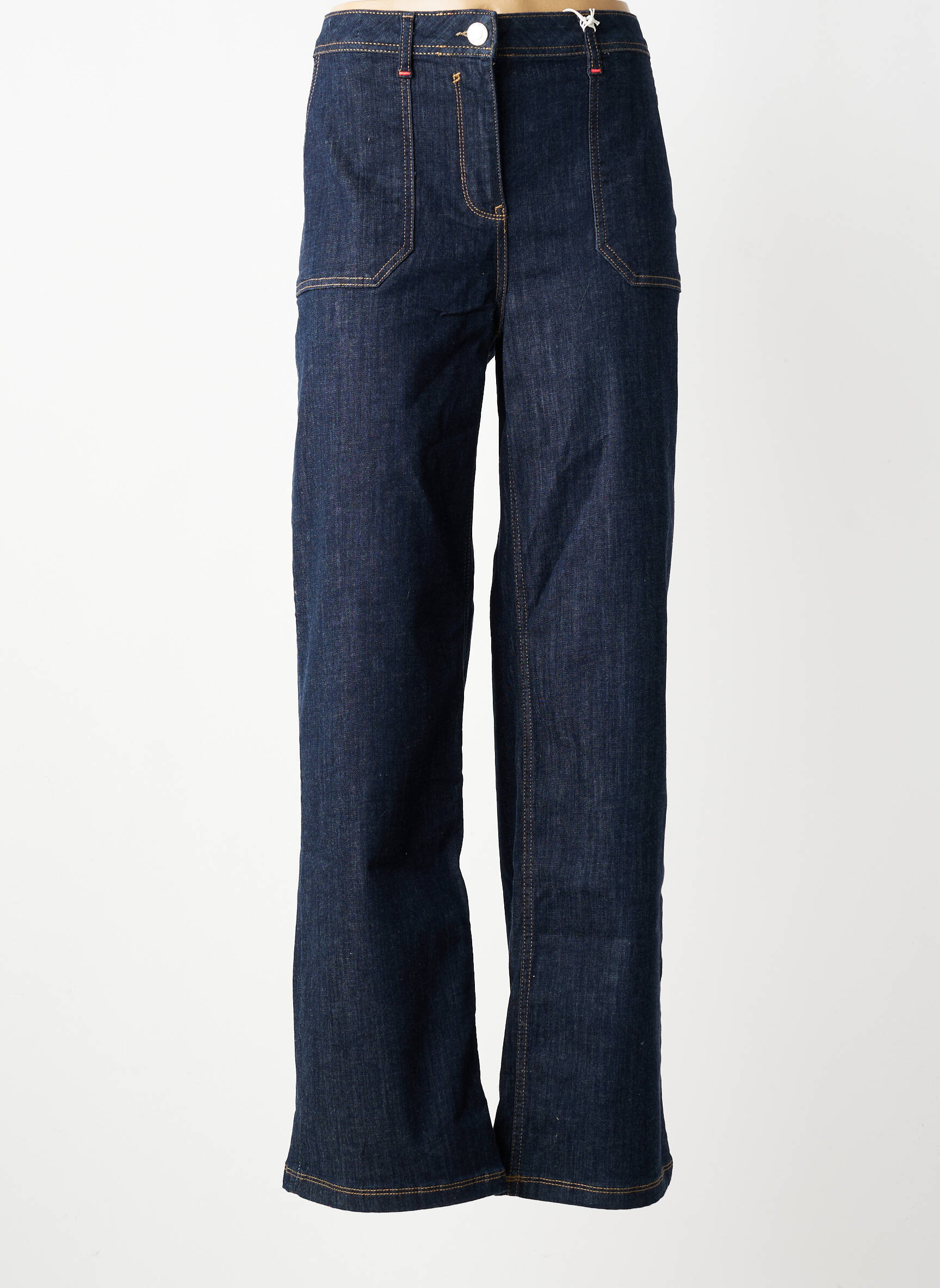 Jeans coupe large stretch taille haute bleu CECIL femme
