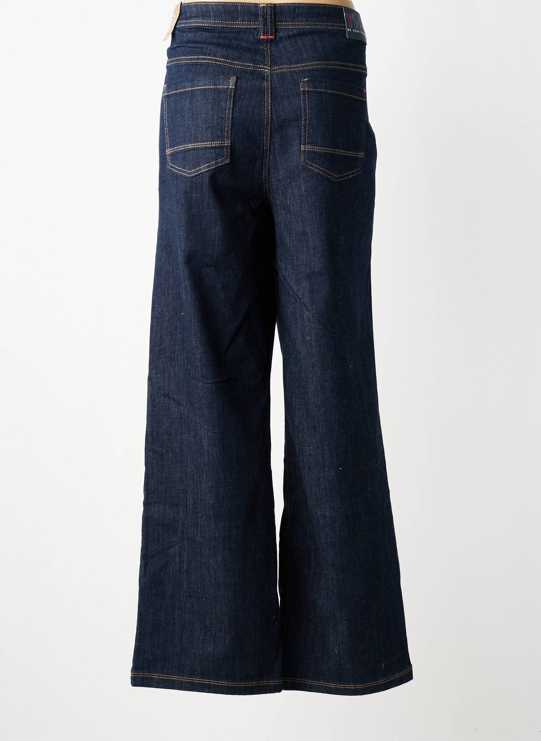 Jeans coupe large stretch taille haute bleu CECIL femme