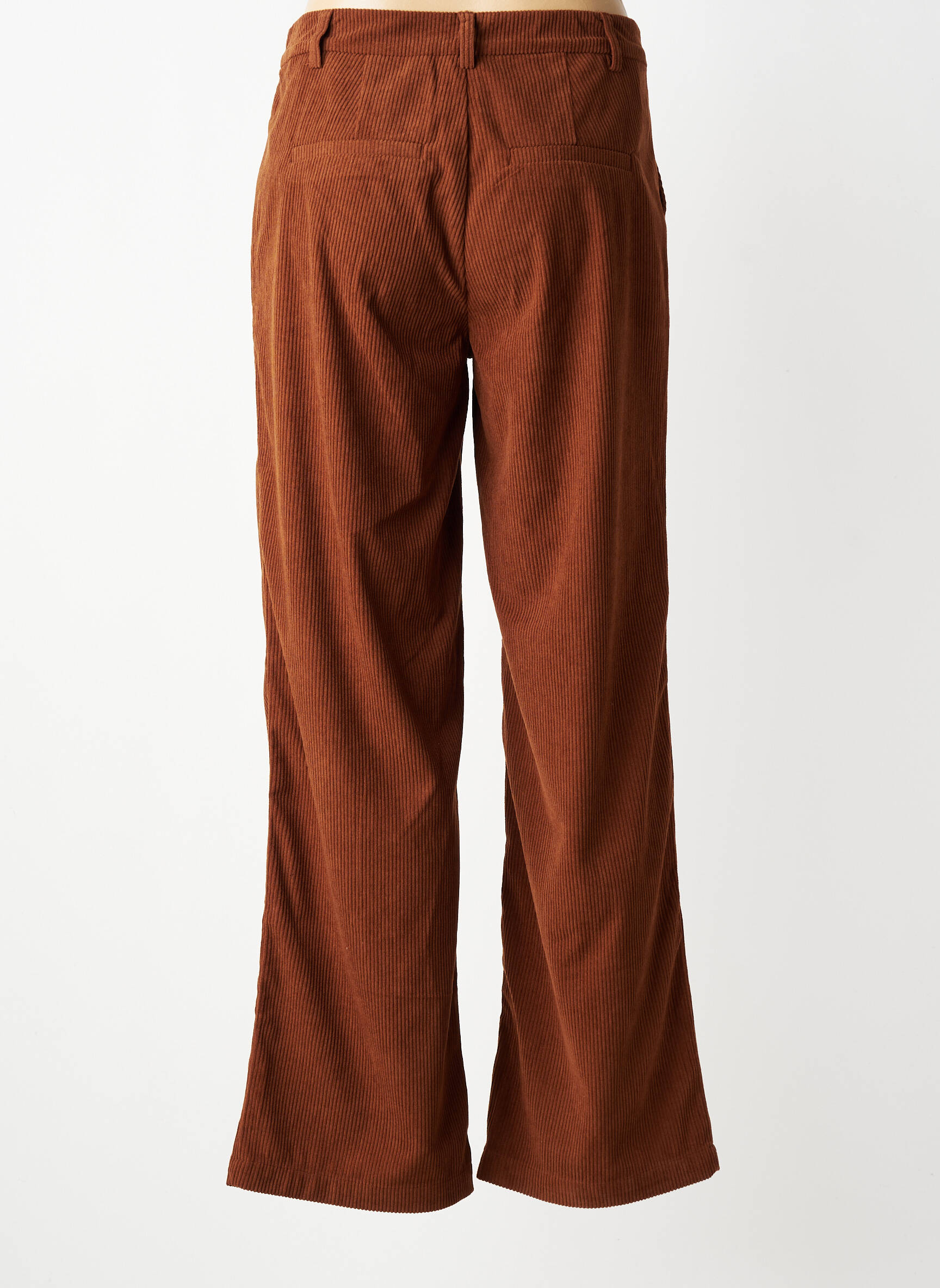 Pantalon droit stretch taille haute marron CREAM femme