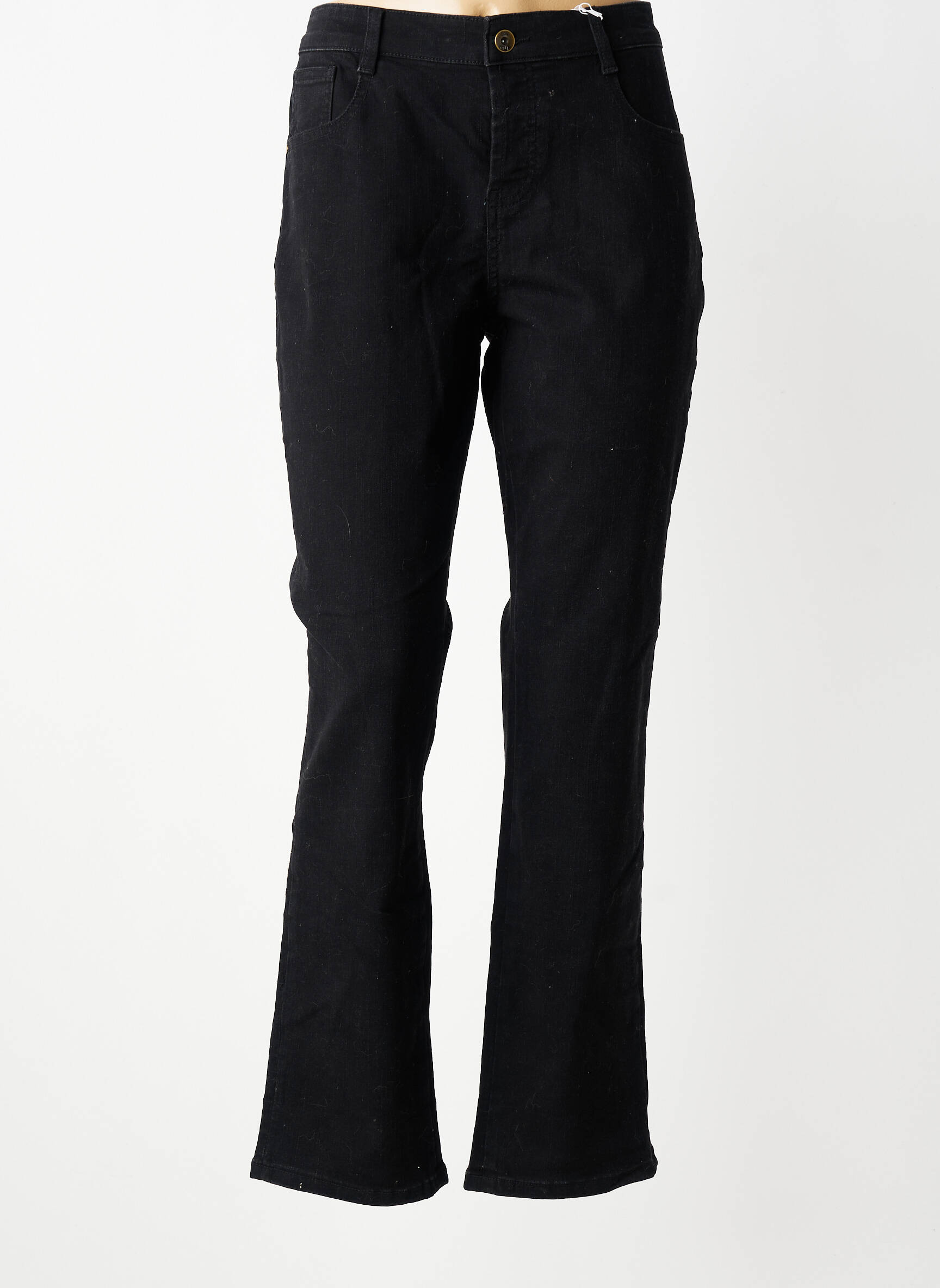 Jeans coupe droite broderie rivets taille haute noir LPB LES PETITES BOMBES  femme