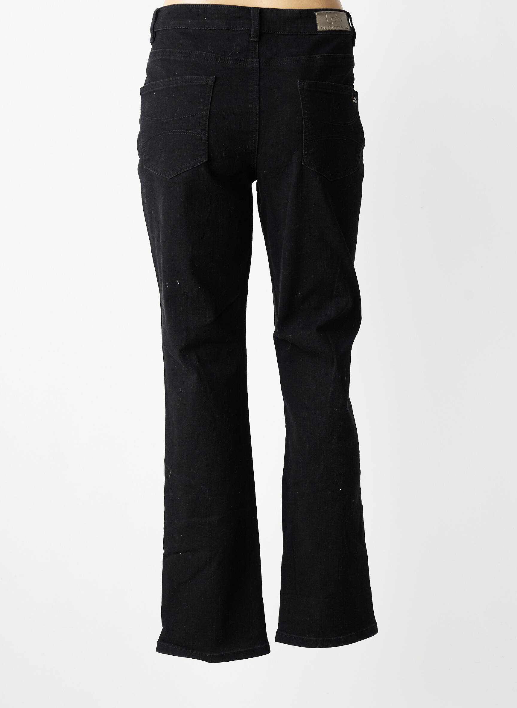 Jeans coupe droite broderie rivets taille haute noir LPB LES PETITES BOMBES  femme