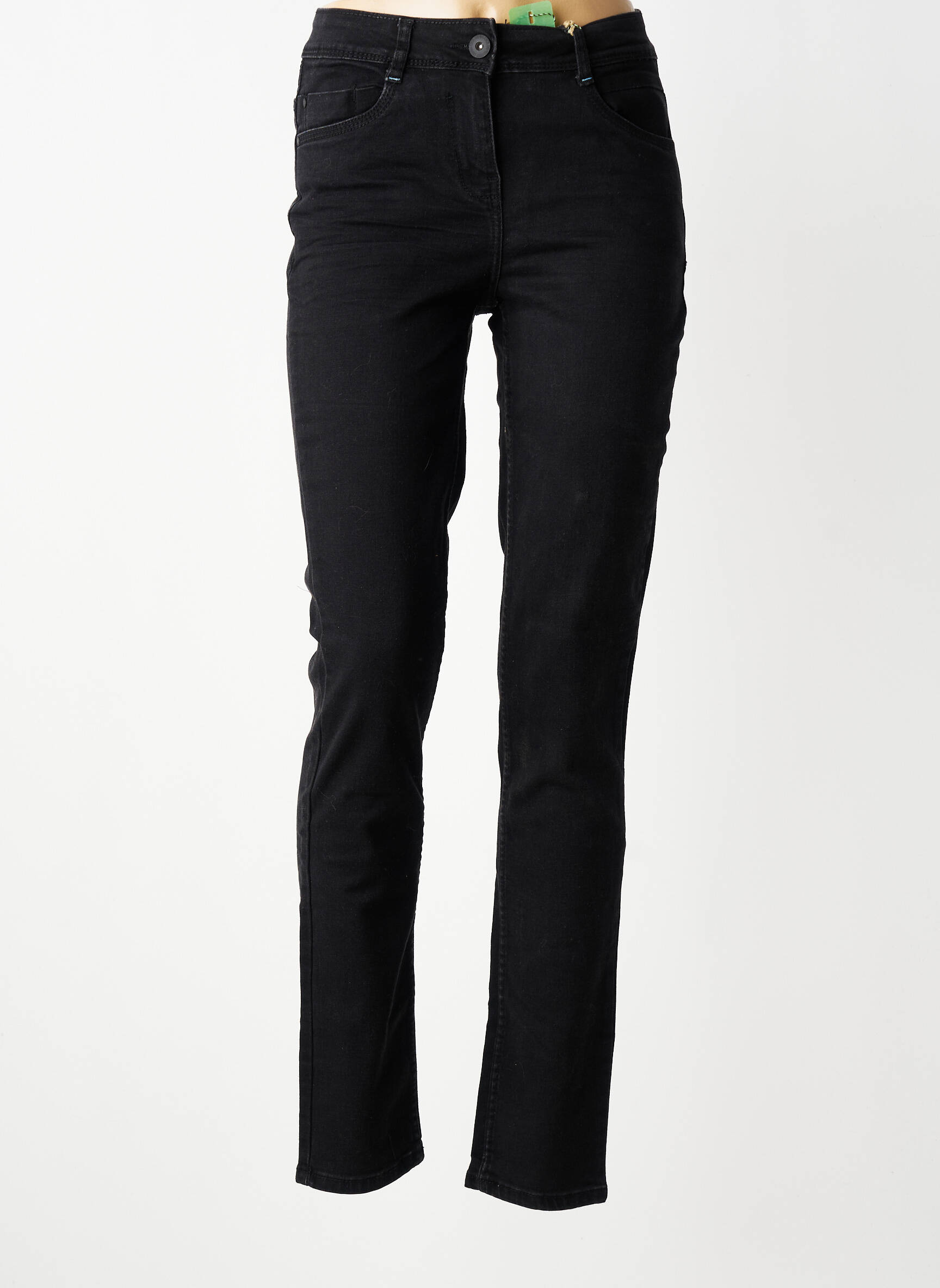 Jeans coupe slim taille haute taille haute noir CECIL femme