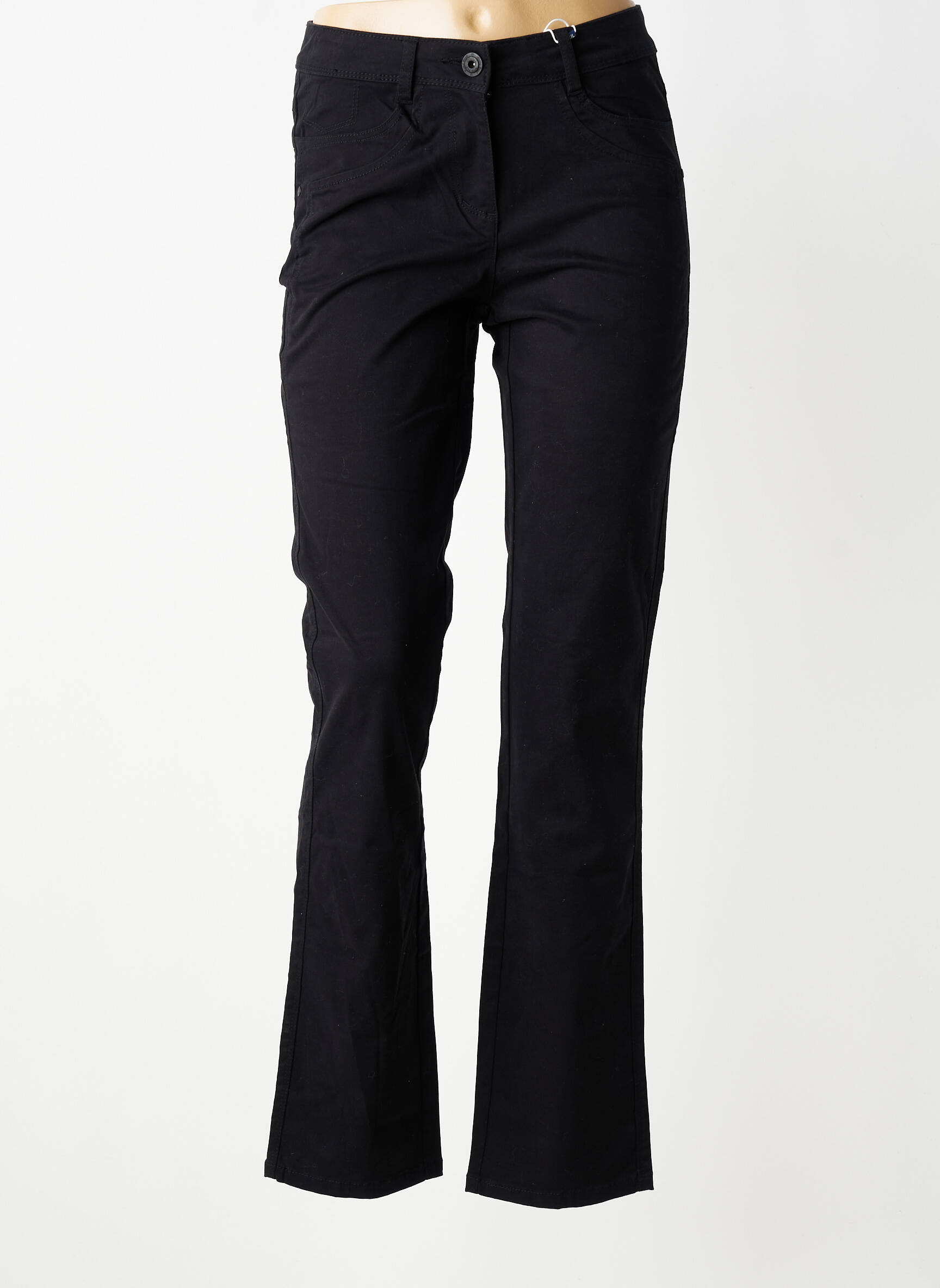 Jeans coupe droite stretch taille normale noir CECIL femme