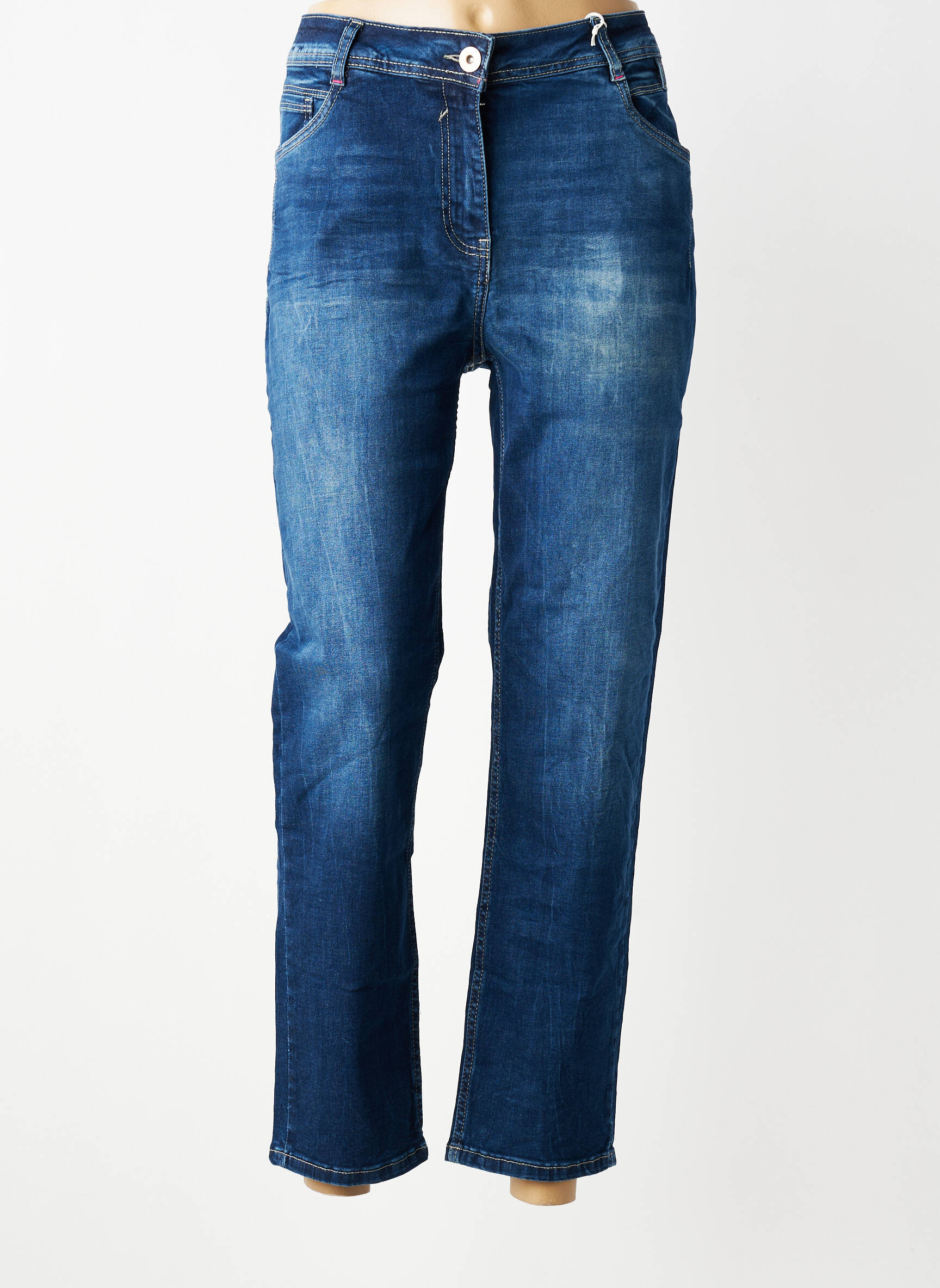 Jeans coupe slim taille haute taille haute bleu CECIL femme