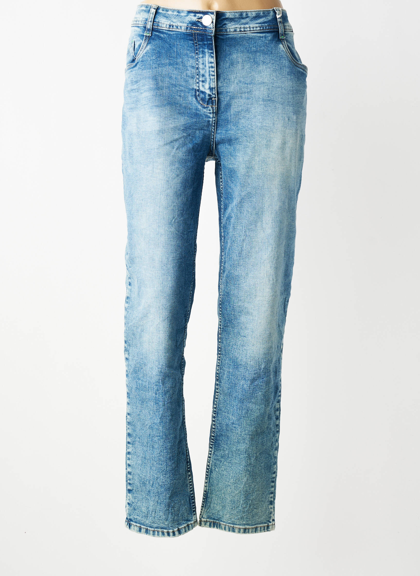Jeans coupe slim taille haute taille haute bleu clair CECIL femme