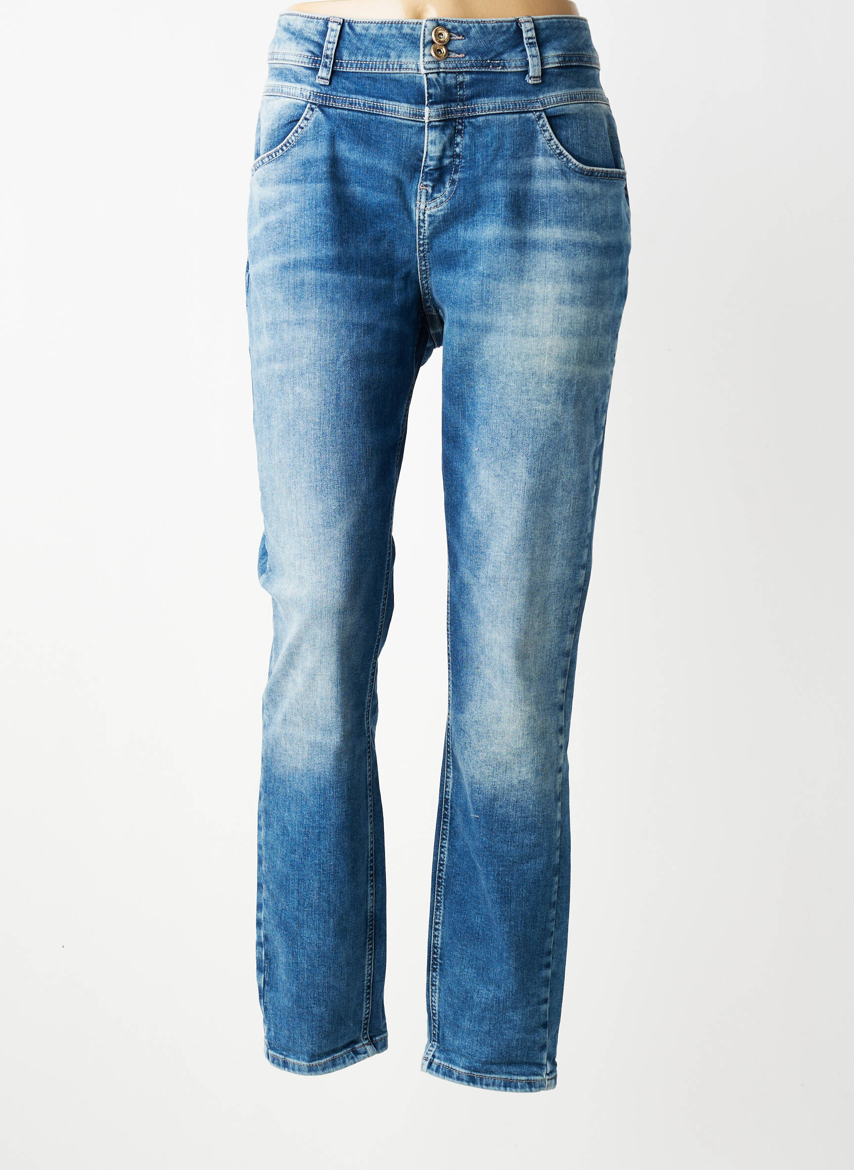 Jeans coupe droite taille haute taille haute bleu STREET ONE femme