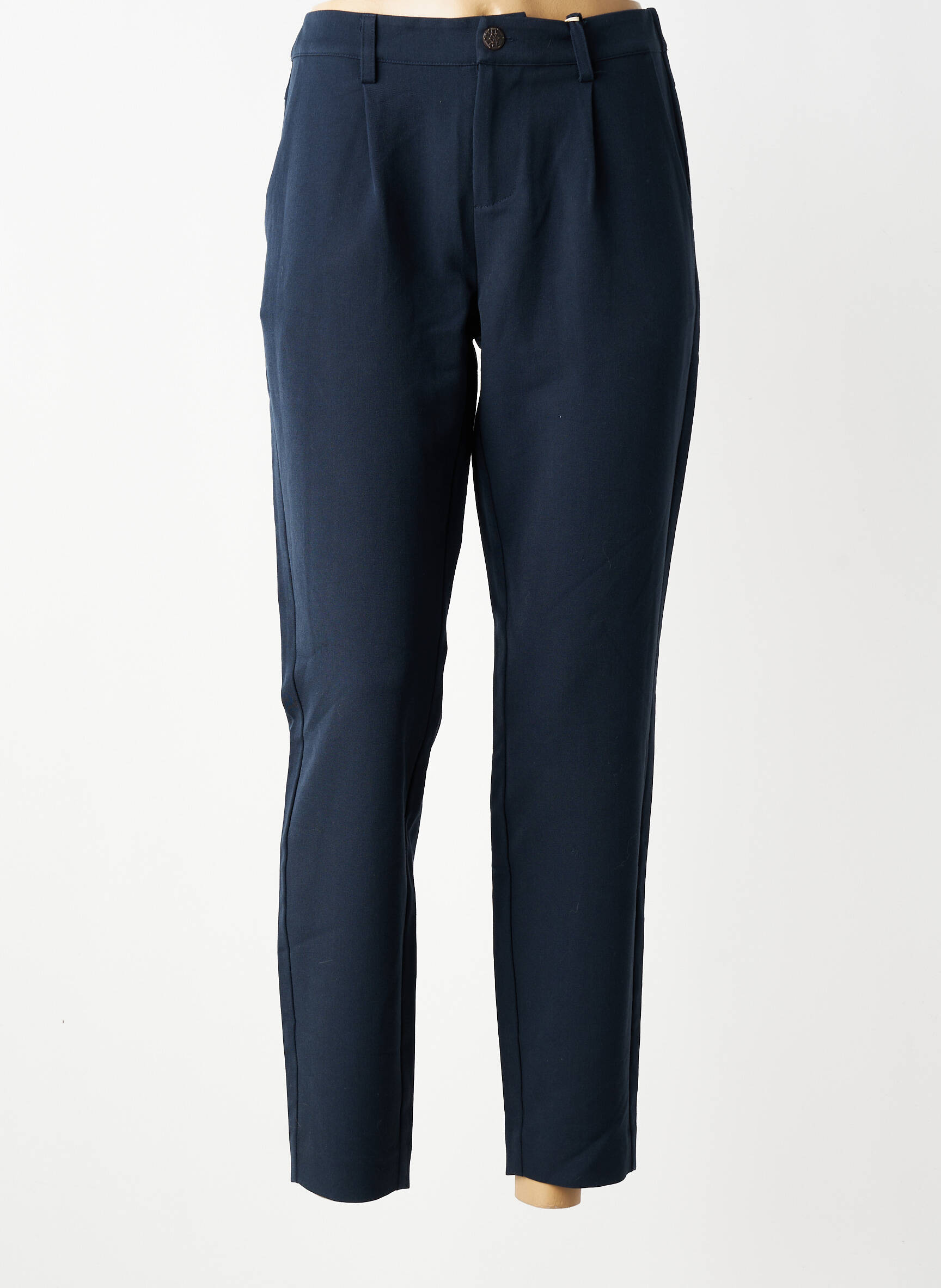 Pantalon 7/8 taille à pinces taille normale bleu CREAM femme