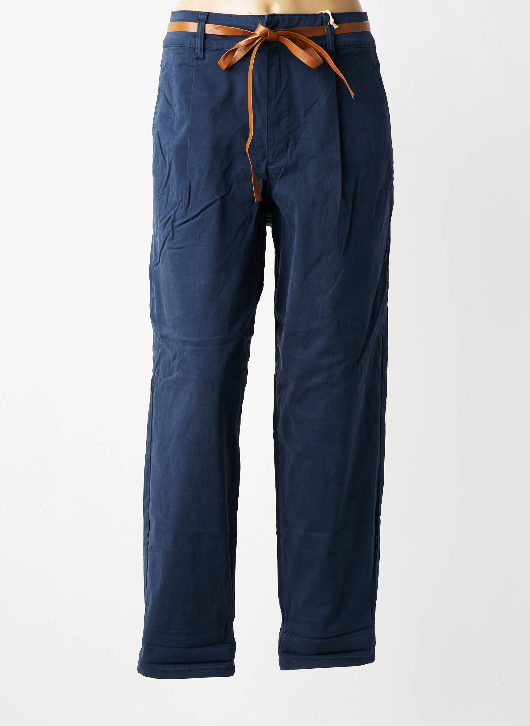 Pantalon chino stretch taille haute bleu CREAM femme