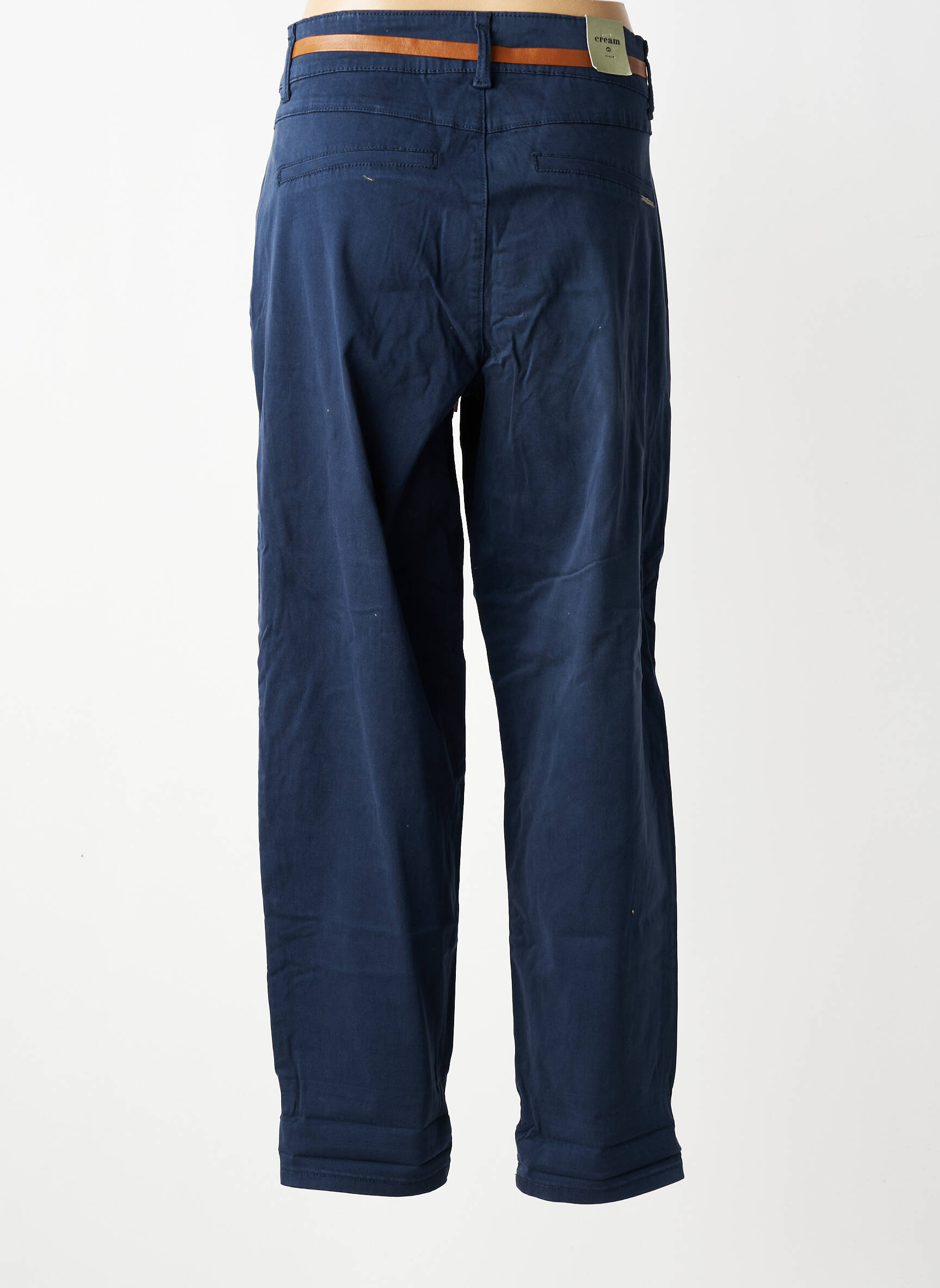 Pantalon chino stretch taille haute bleu CREAM femme