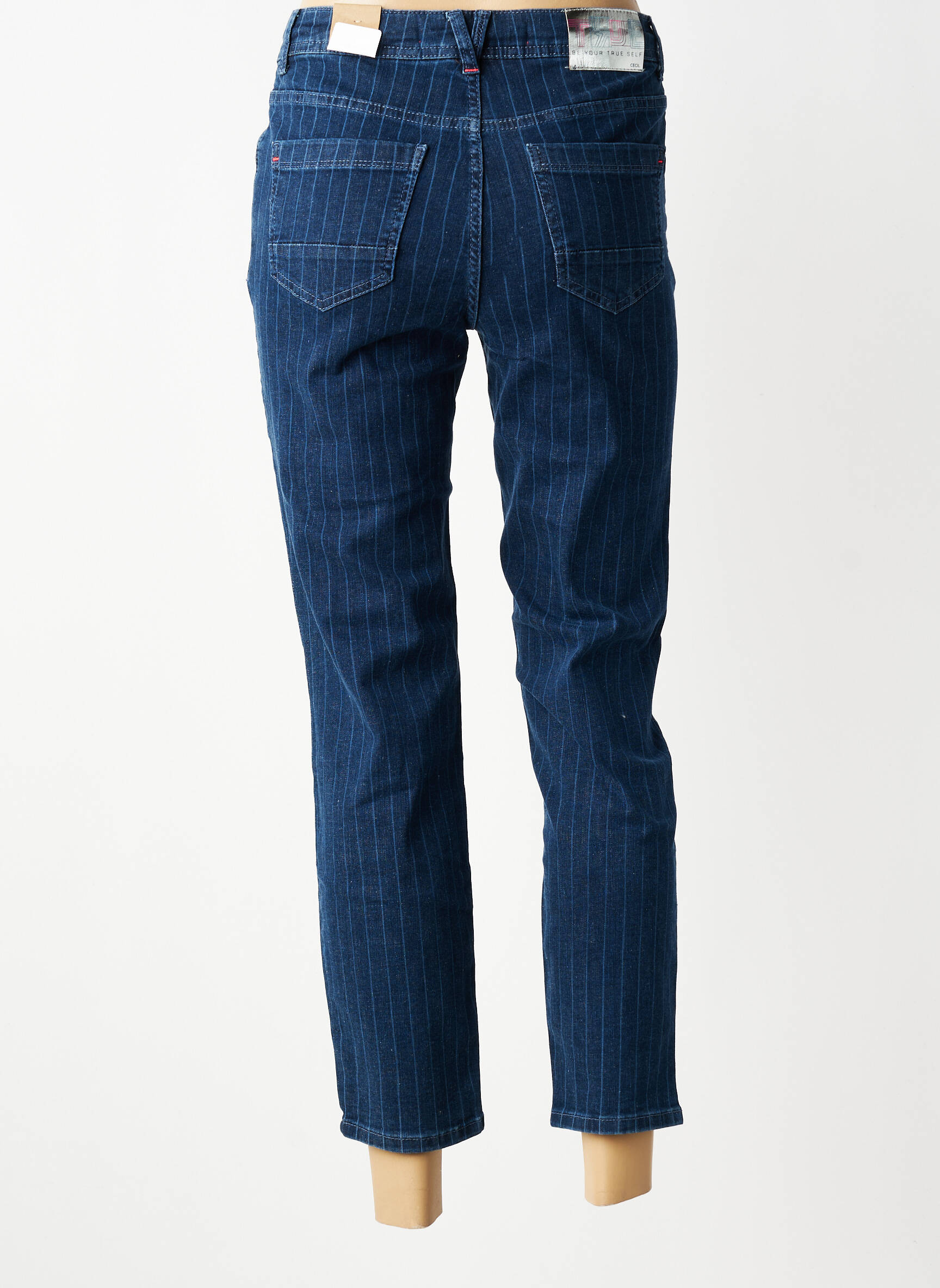 Jeans coupe slim stretch taille normale bleu CECIL femme