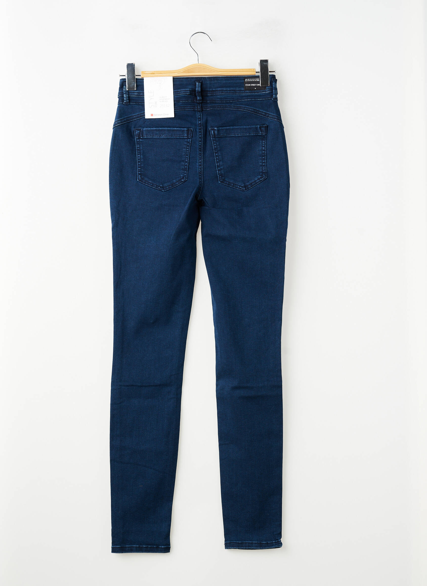 Jeans coupe slim taille haute taille haute bleu STREET ONE femme
