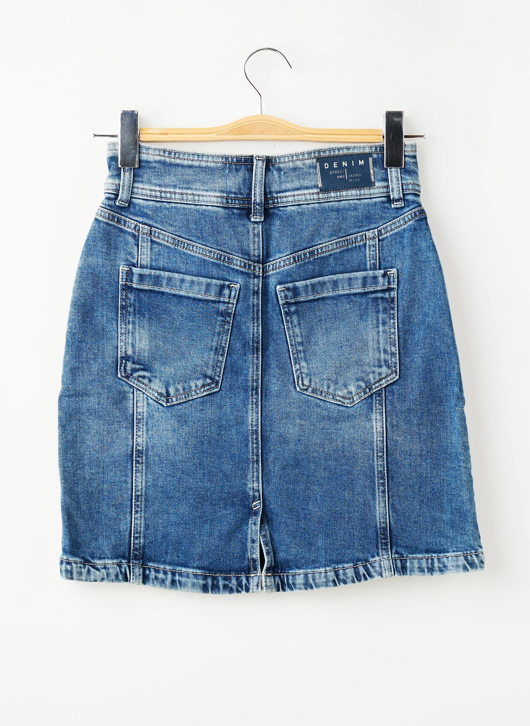 Jupe courte poches bleu STREET ONE femme