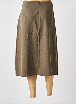 Jupe mi-longue taille à pinces vert CREAM femme