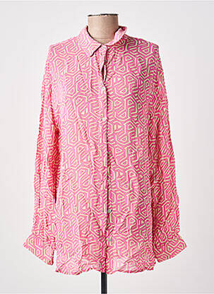 Chemisier tissage popeline manches longues rose CREAM femme