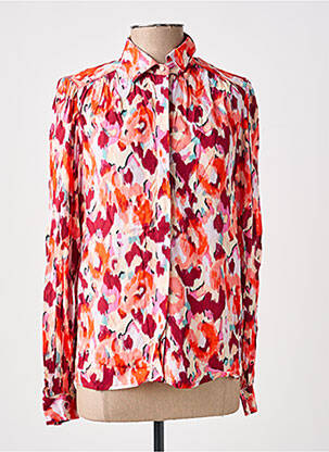 Chemisier imprimé fleurs manches longues rouge GARCIA femme