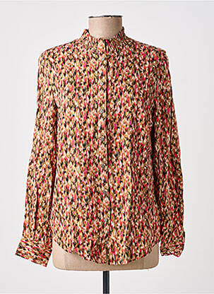 Chemisier imprimé fantaisie manches longues rouge GARCIA femme
