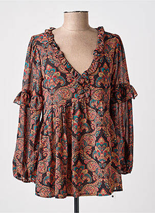 Blouse légère et transparente manches longues noir MOLLY BRACKEN femme