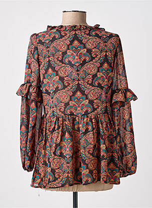 Blouse légère et transparente manches longues noir MOLLY BRACKEN femme