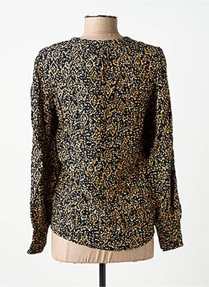 Blouse tissage popeline manches longues noir GARCIA femme