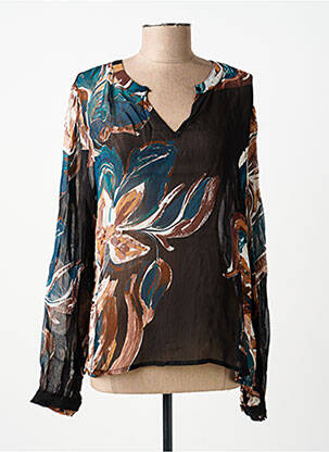 Blouse légère et transparente manches longues noir CREAM femme