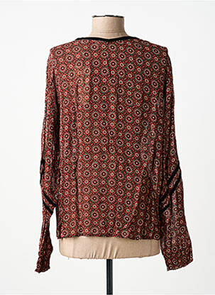 Blouse légère et transparente manches longues marron CREAM femme