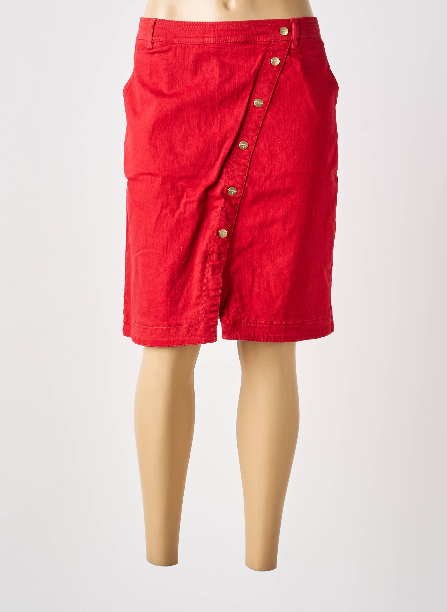 Jupe courte poches rouge MAE MAHE femme