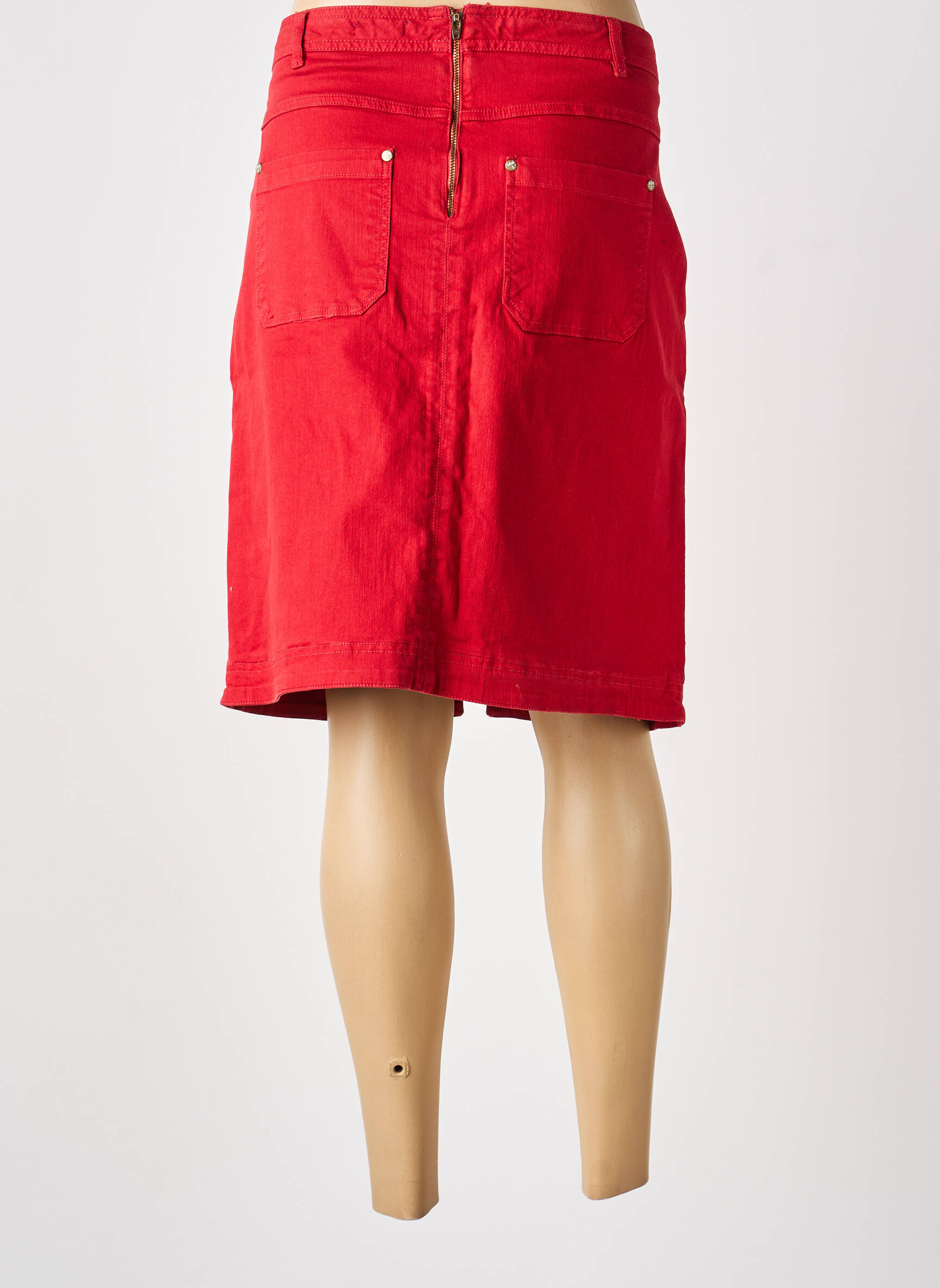 Jupe courte poches rouge MAE MAHE femme