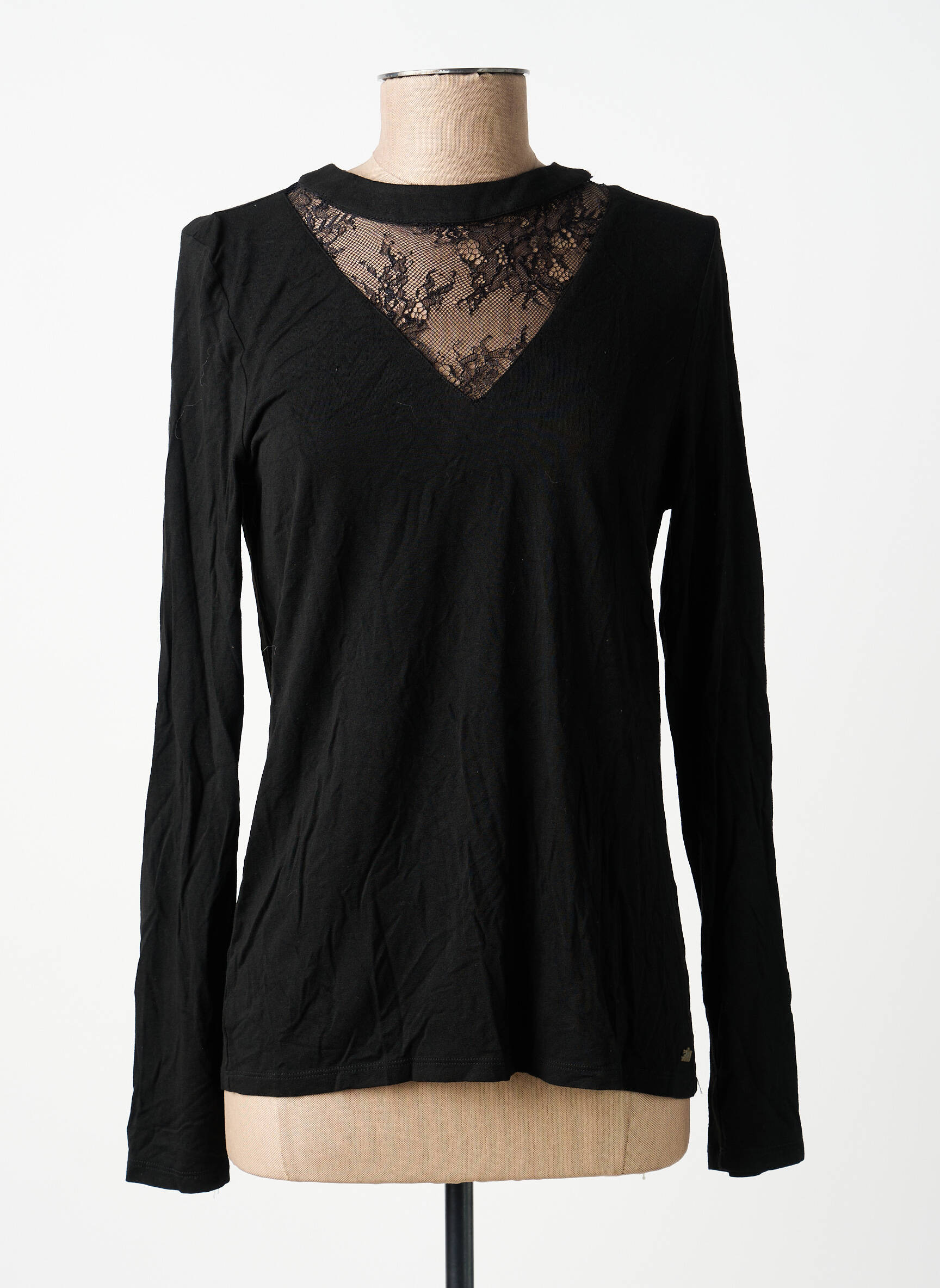 Top manches longues manches longues noir MAE MAHE femme