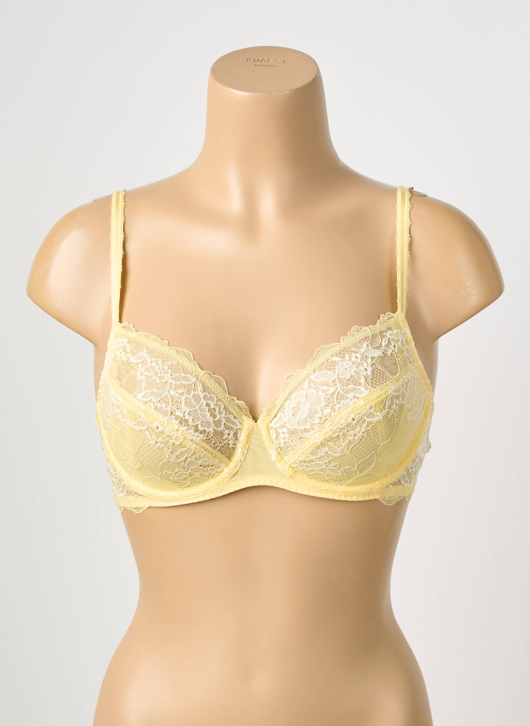 Soutien-gorge tissage dentelle haut soutien-gorge emboitant jaune WACOAL femme
