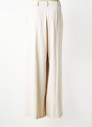 Pantalon flare taille haute taille haute beige PLEASE femme