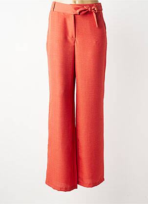 Pantalon droit taille haute taille haute orange GEISHA femme