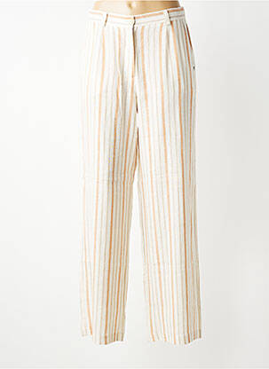Pantalon droit taille élastique taille normale beige SURKANA femme