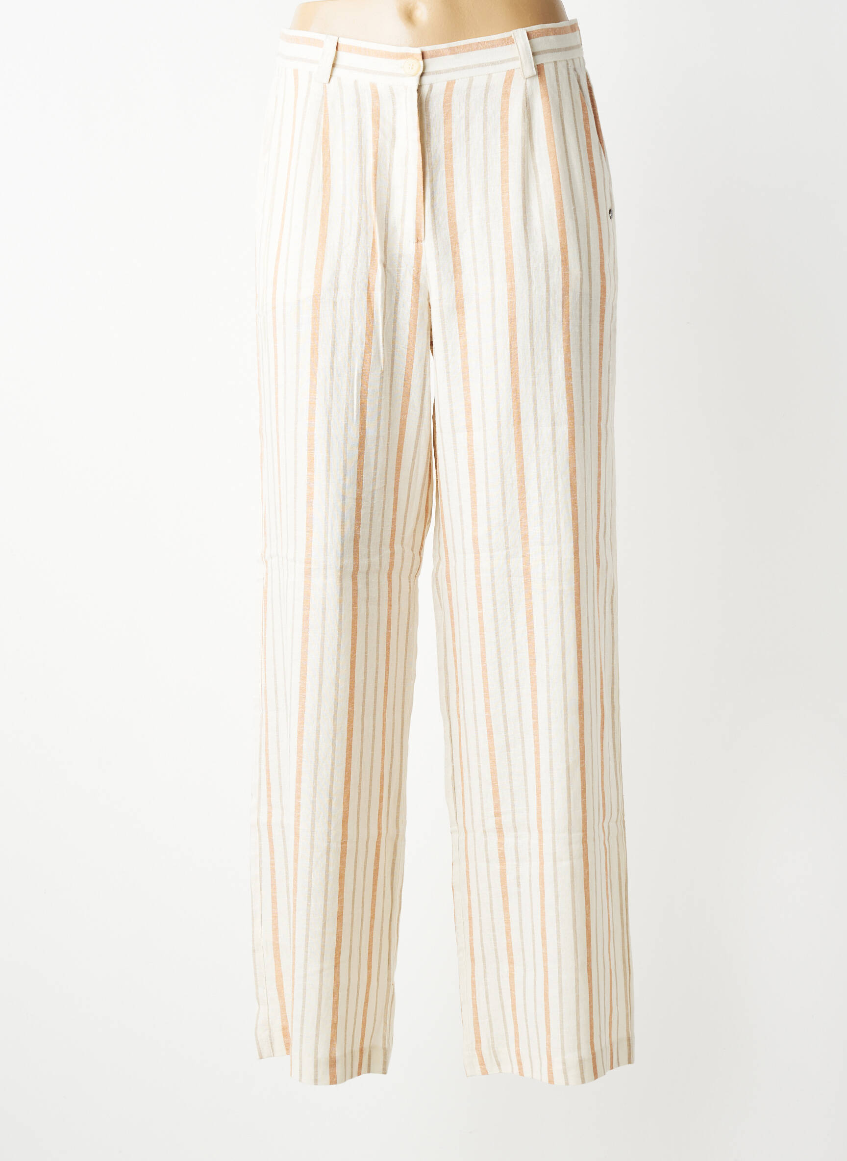 Pantalon droit taille élastique taille normale beige SURKANA femme