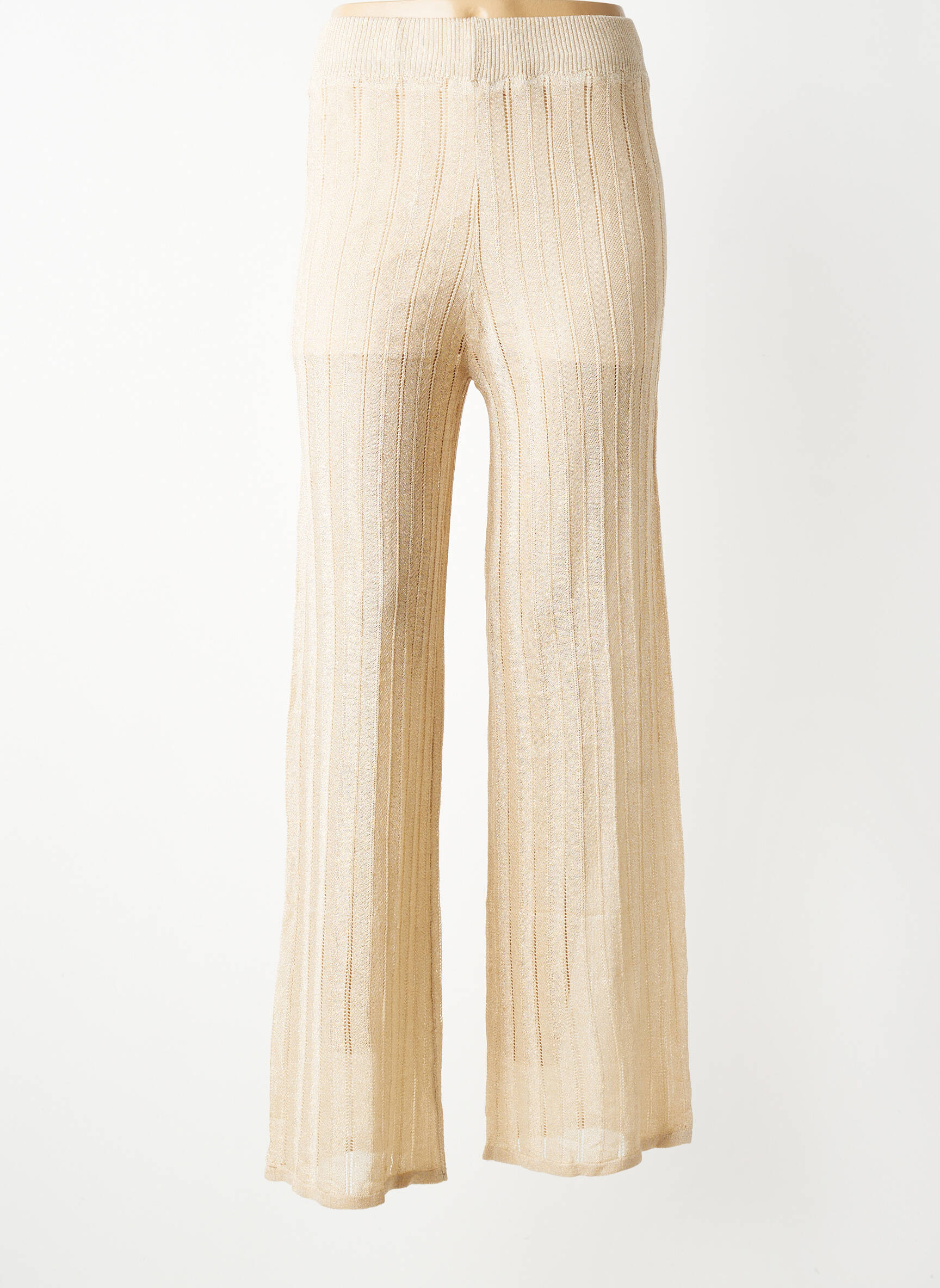 Pantalon droit stretch taille normale beige NEKANE femme